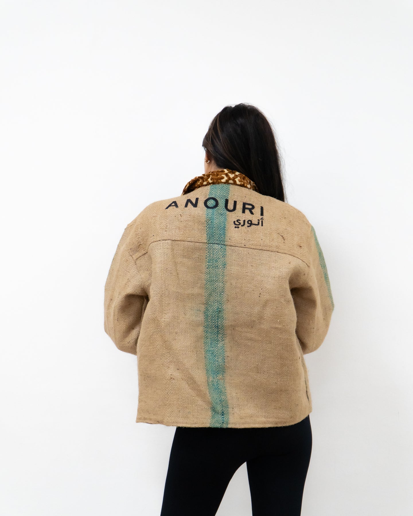 ANOURI - Unisex Brown & Yellow Burlap Jacket